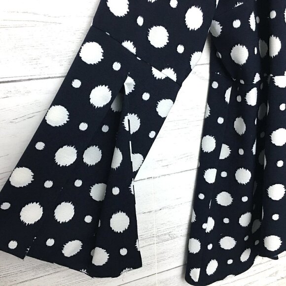 Laurie Felt Women's Black and White Blouse Wrap Top Long Sleeves Medium - Picture 3 of 10